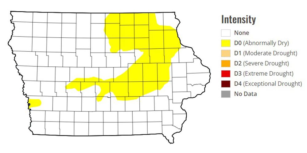 Iowa drought map may 30