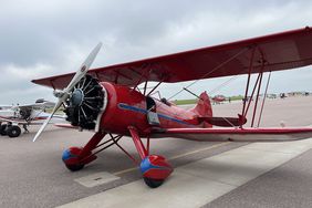 940 Waco biplane at Brookings airport