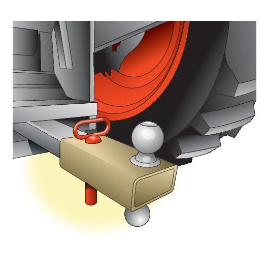 Ball hitch adapter for drawbar illustration