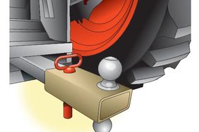 Ball hitch adapter for drawbar illustration