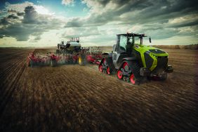 Claas Xerion 12 series pulling a planter