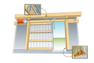 Single barn door opener