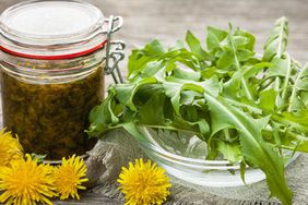 Foraged and pickled dandelion greens