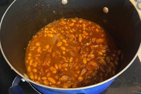 A pot of baked beans