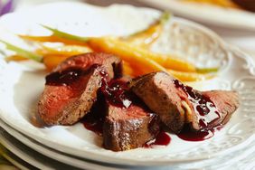 Venison with blackberry sauce