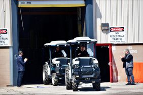 The first Monarch MK-V tractors rolling off the production line at the Foxconn facility in Ohio