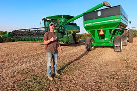 Grant Hilbert on his farm