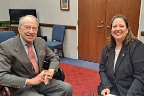 Senator Charles Grassley and Lisa Foust Prater