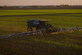 A sprayer equipped with the retrofit kit.