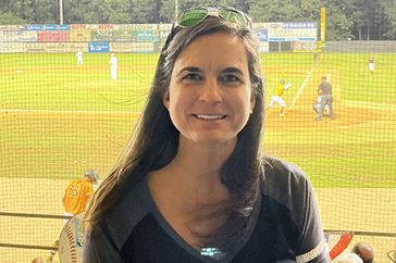 Heather Lifsey at a baseball game