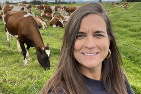 Heather Lifsey on a dairy farm in Chile