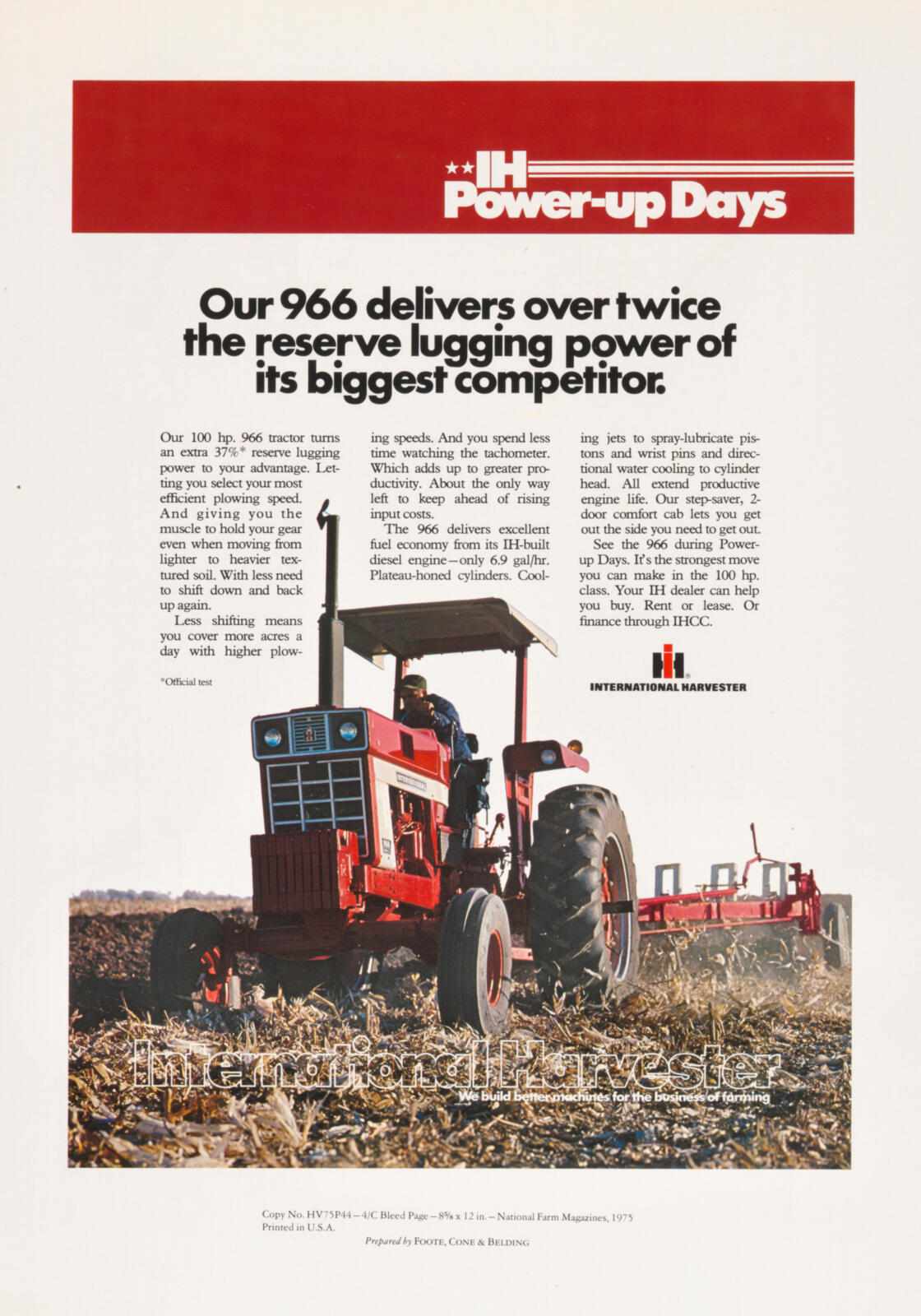 IHC 66 series tractor advertisement