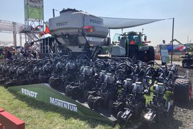 The Fendt Momentum 30-foot planter on display at Farm Progress Show