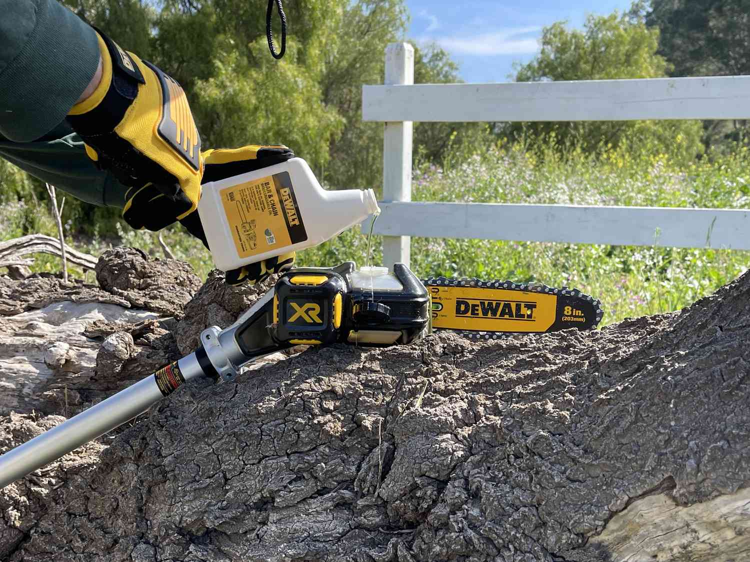 DeWalt's bio based bar and chain oil