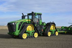 The John Deere 9RX on the company's test farm in Austin, Texas.