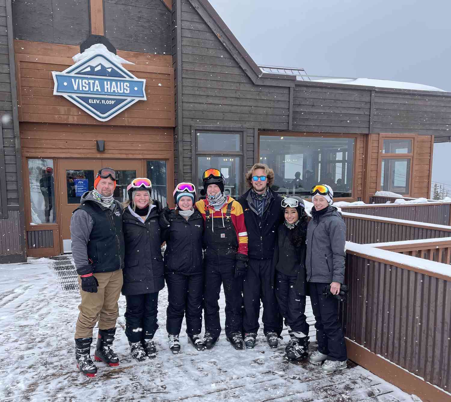 Kelly Garrett's family poses at a Colorado ski resort