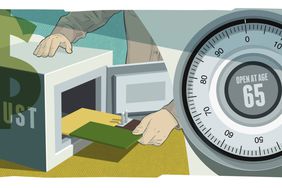 Illustration of putting documents into a trust lock box