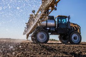 self propelled sprayer in field