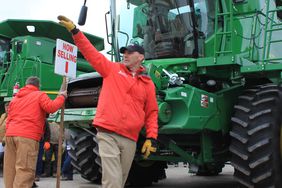 Selling combine at Sullivan auction