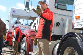 Truck bid taker at Sullivan auction