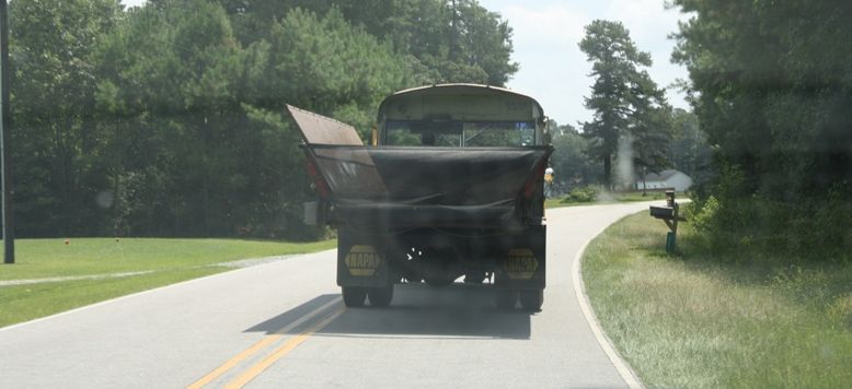 School bus after dropping off tobacco