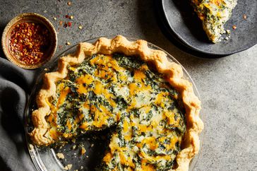 Eggless tofu spinach quiche