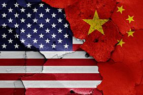 Image of U.S. and China flags