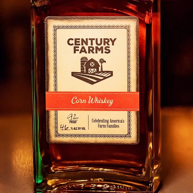 Bottle of Century Farms whiskey