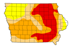 Map of Iowa drought conditions