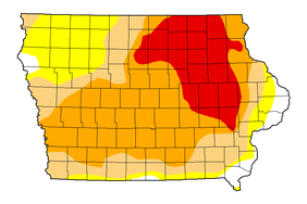 Map of Iowa drought conditions