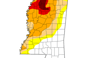 Map of drought conditions in Mississippi