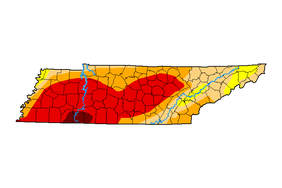 Map of Tennessee drought conditions