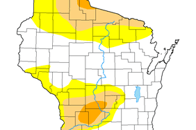 Map of Wisconsin drought conditions