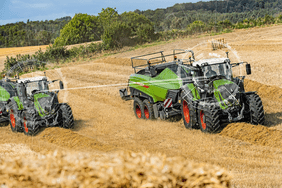 Two Fendt tractors in a field